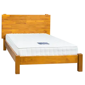 เตียงไม้สัก 3.5ฟุต รุ่นริชชี่ หัวเตียงเรียบ วางที่นอนหนาได้มากถึง 12นิ้ว