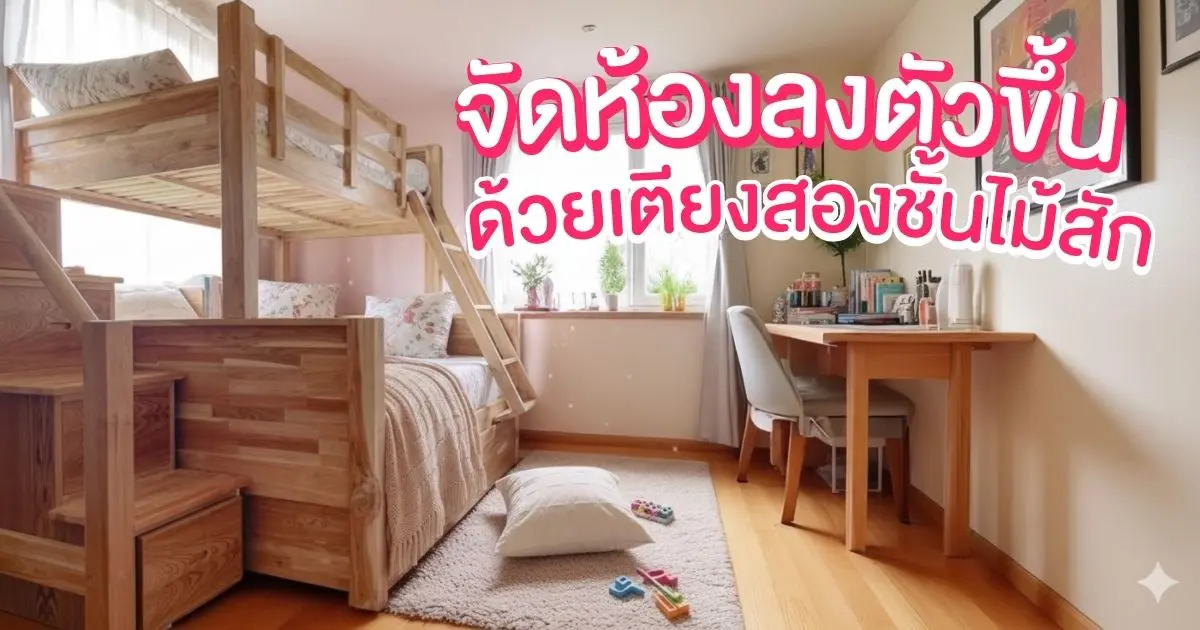 จัดห้องลงตัวขึ้นด้วยเตียงสองชั้น