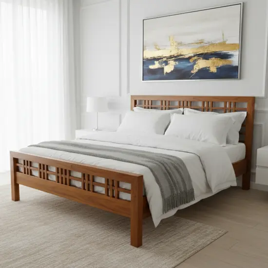 เตียงนอนไม้สัก รุ่น ลูซี่ 5 ฟุต