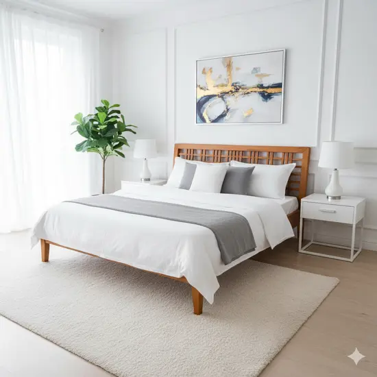 เตียงนอนไม้สักแท้ รุ่น ลูซี่ ขนาด 6 ฟุต