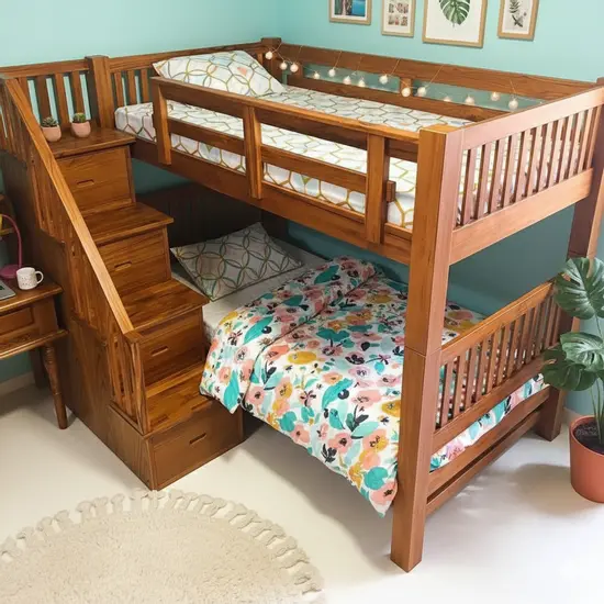 เตียงสองชั้น รุ่น UD58 แบบกล่องบันไดอยู่ด้านข้าง