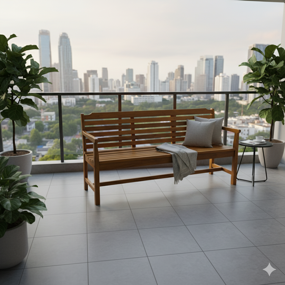 ม้านั่งสนามไม้สักแท้