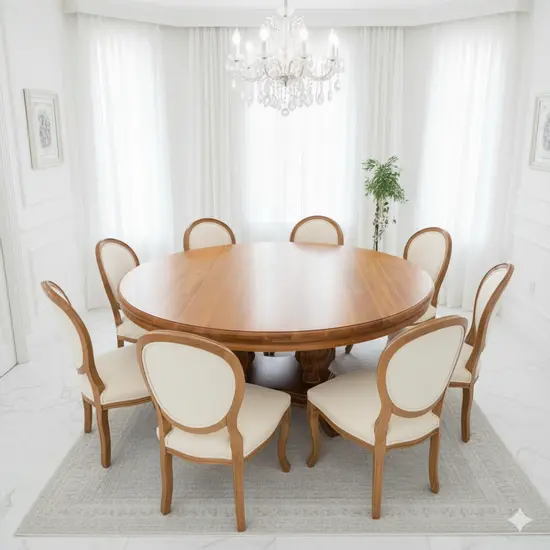 ชุดโต๊ะอาหารกลม 8 ที่นั่ง โต๊ะขนาด 1.8เมตร