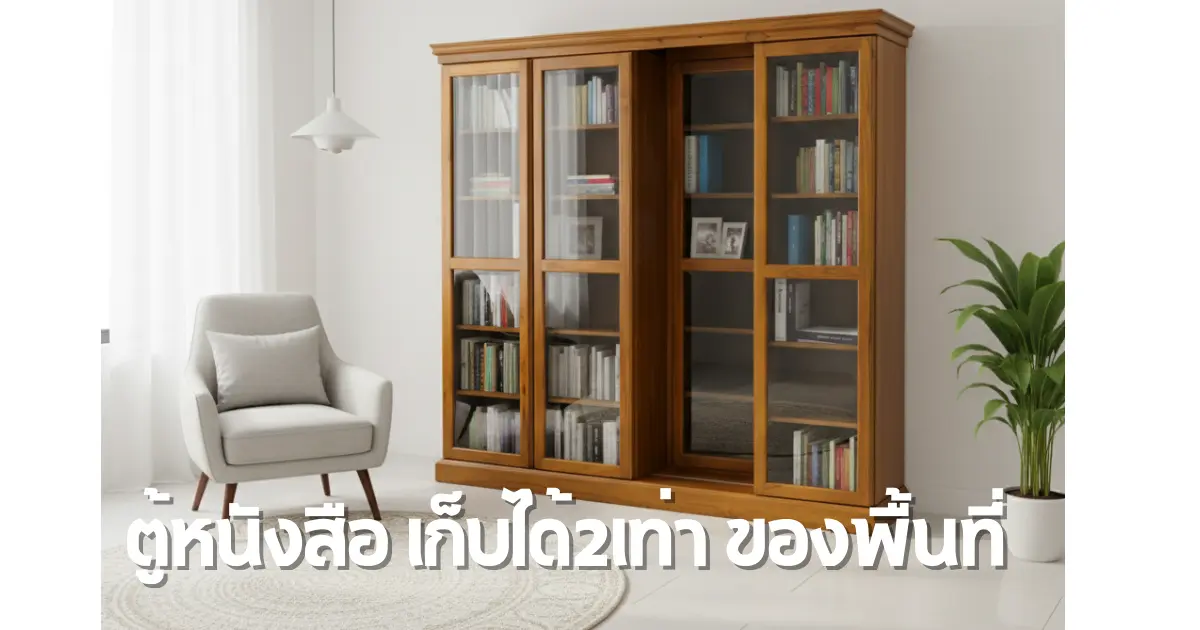 ตู้หนังสือบานเลื่อนอัจฉริยะ – เก็บได้สองเท่า จัดระเบียบได้สองเท่า! ✨