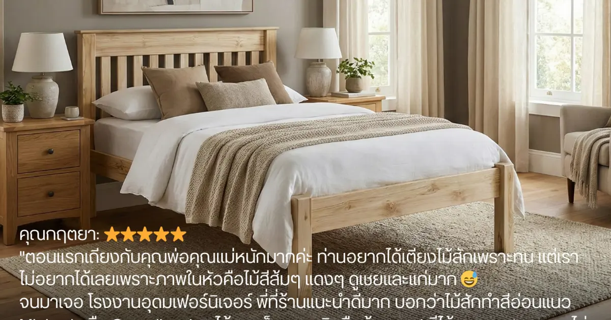 เถียงกับคุณพ่อคุณแม่หนักมากค่ะ เราไม่อยากได้ไม้สักเลยเพราะภาพในหัวคือไม้สีส้มๆ ดูเชยและแก่มาก