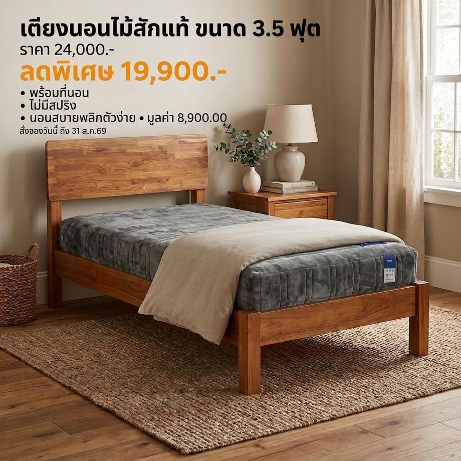 เตียงนอนไม้สัก